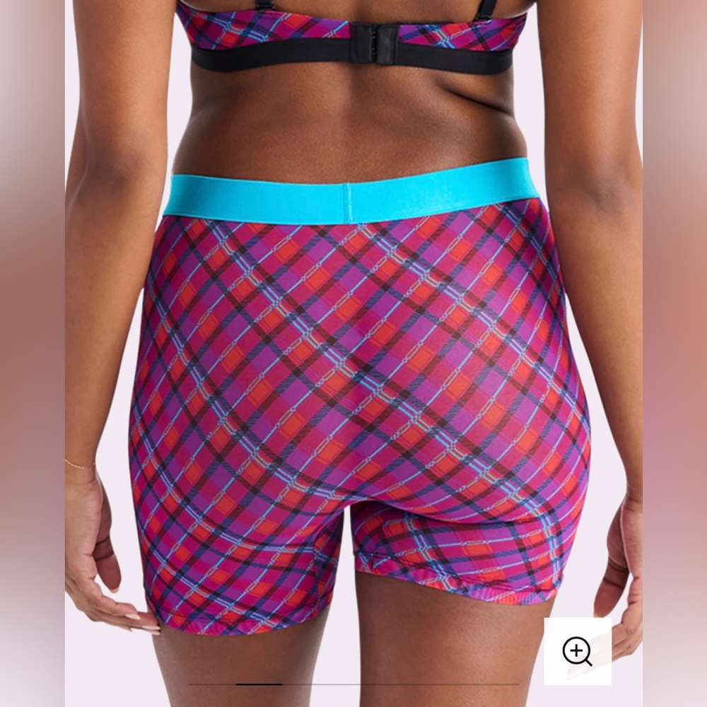 Vibrant Plaid Women's Boxer Briefs - Picture 2 of 7